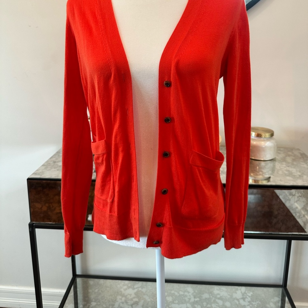J.Crew Orange Button-Up Women's Sweater
